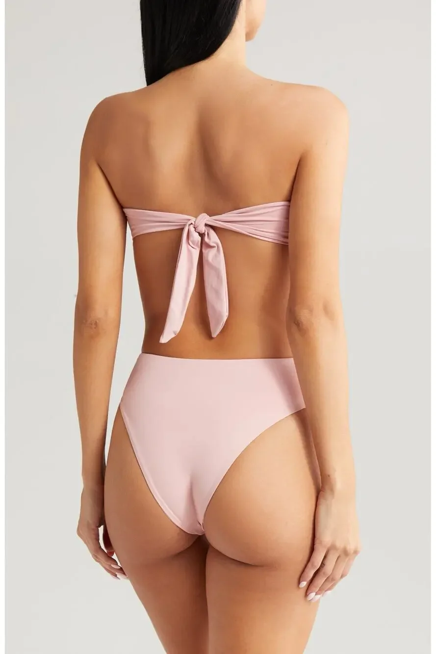 Farm Rio Rose Pink High Rise Cheeky Bikini Bottom NWT Size M $90